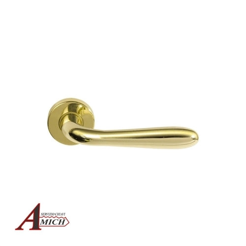 Mezza maniglia serie amalfi con rosetta tonda d.45 q8 dx ottone lucido