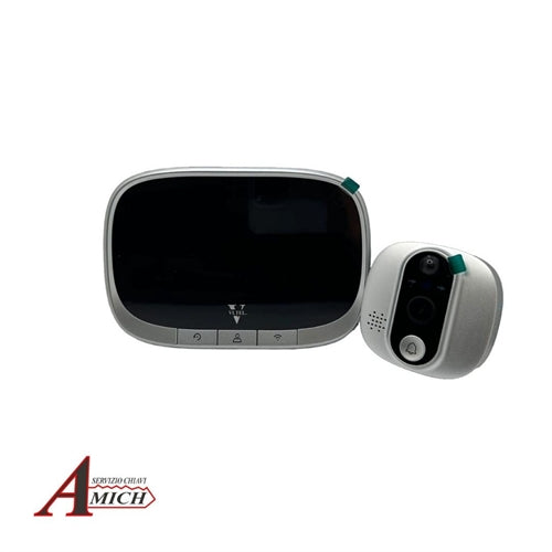 Spioncino digitale wifi schermo 4,3"lcd con sensore ril. mov. cromo satinato