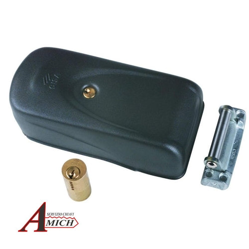 Elettroserratura da applicare a cilindro tondo mod. elettrika entrata regolabile rev. c2000 no pulsante