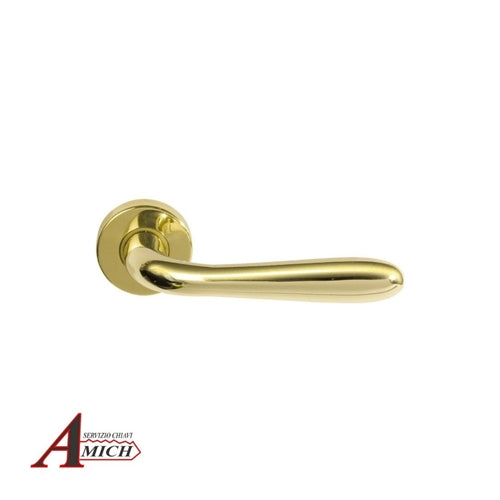 Mezza maniglia serie amalfi con rosetta tonda d.45 q8 sx ottone lucido