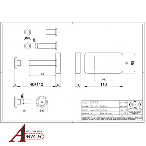 Spioncino digitale 110x59x14mm schermo lcd 2.6 sp. porta 38-110  batterie incluse  aaa