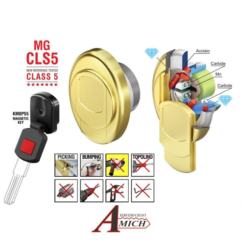 Defender mg cls5 cromo satinato monolito al manganese con inserti in diamante sintetico magnetico con 3ch.