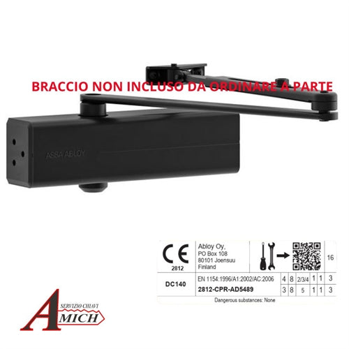 Chiudiporta a pignone e cremagliera aereo en 2/3/4/5 9005
