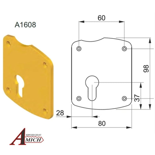Placca cop.f/y mod. dierre pvd