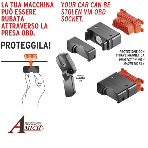 Defender magnetica per la diagnostica della tua auto presa obd universale alluminio nero disec