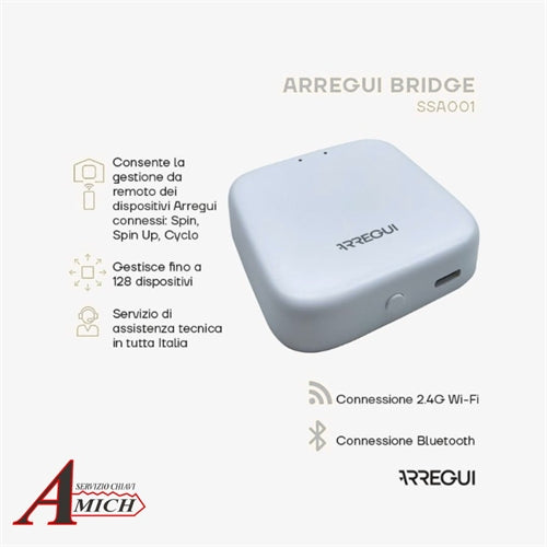 Bridge per connessione wifi 2.4g  e bluetooth 5.0 misure 61.8mmx62mmx15.3mm bianco