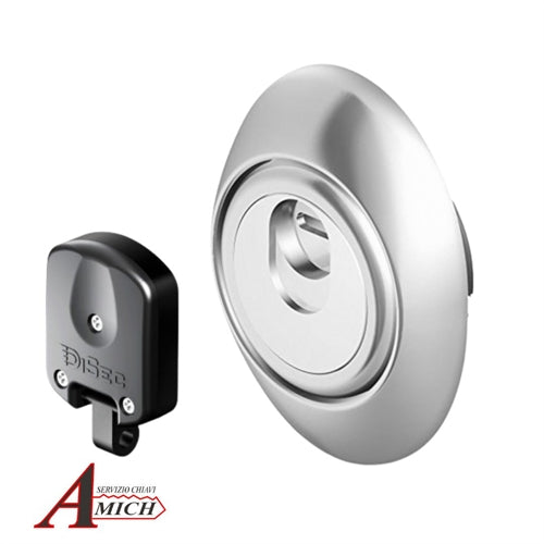 Defender disec mag3g super top d.86x66/7mm h.25mm filettato int.38 foro chiave d1(5mm) cromo satinato