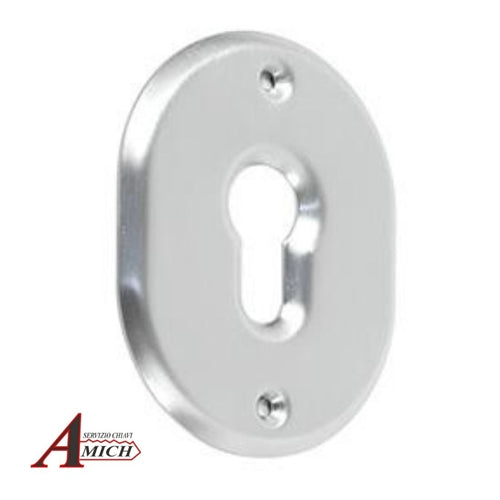 Bocchetta ovale d.70 foro yale sp. 2mm cromo satinato