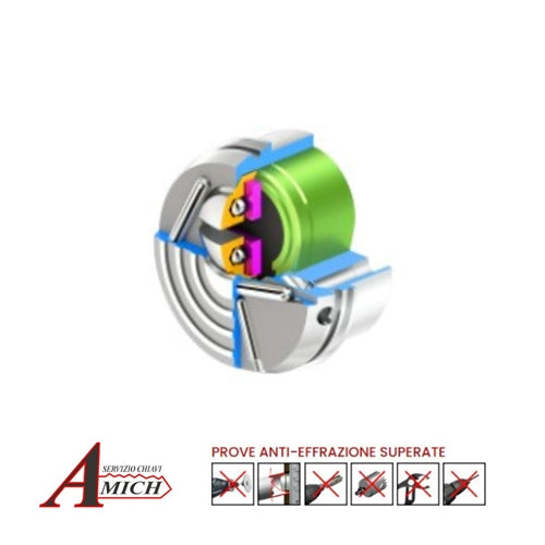 Defender disec bd290 rok sferik super top d.86x66/11mm h.25mm filettato int.38 foro chiave d1(5mm) pvd